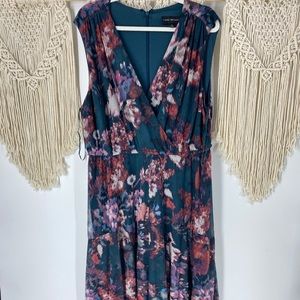 Lane Bryant Floral V-Neck Sleeveless Midi Dress 16